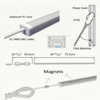 TITATEC Gondola Shelving Lighting LED Shelf Hardwire Lights for Retail Store Refrigerator Cooler Merchandiser Pure White 6000K Small Thin Design Magnet to Install on Upright or Back Panel