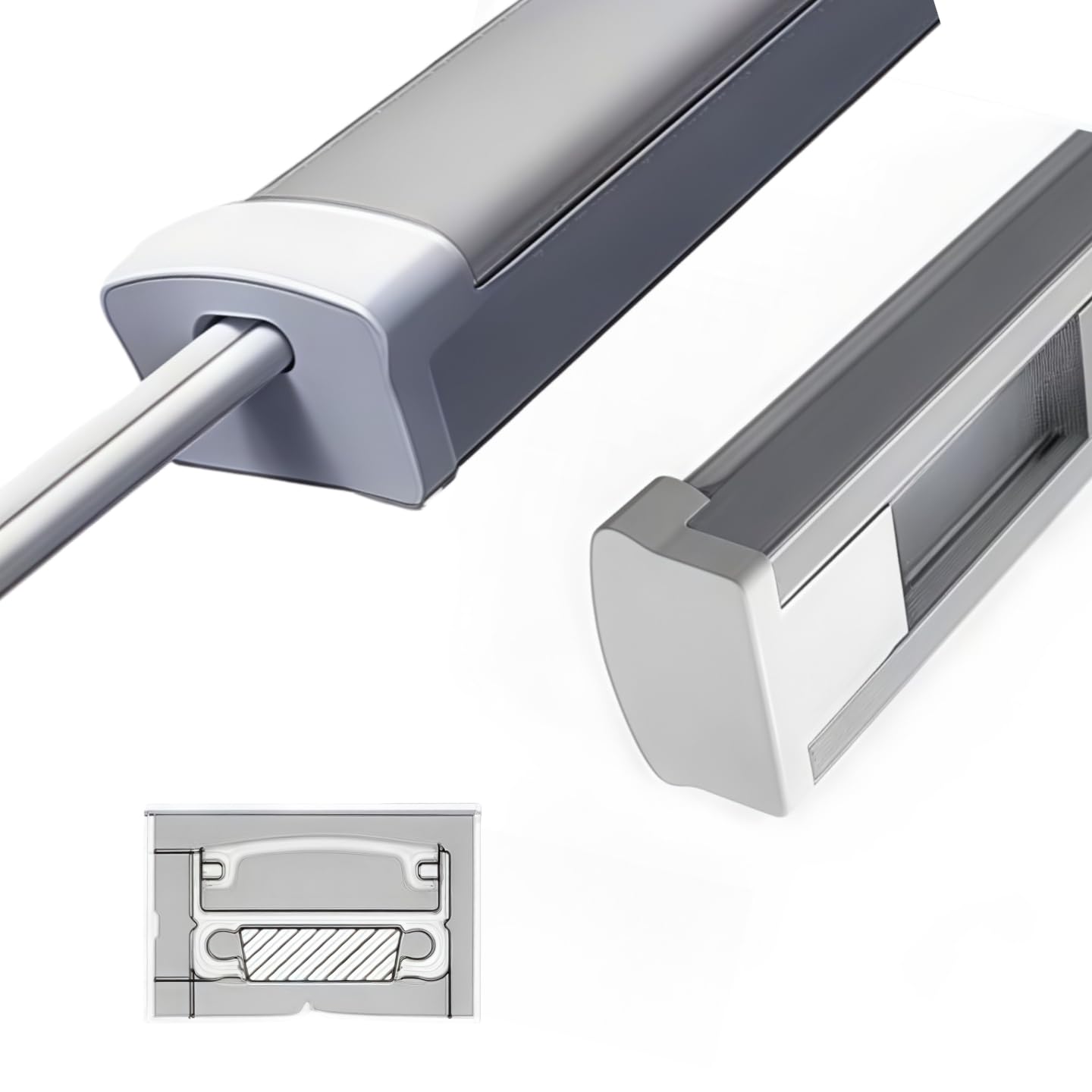 TITATEC Gondola Shelving Lighting LED Shelf Hardwire Lights for Retail Store Refrigerator Cooler Merchandiser Pure White 6000K Small Thin Design Magnet to Install on Upright or Back Panel